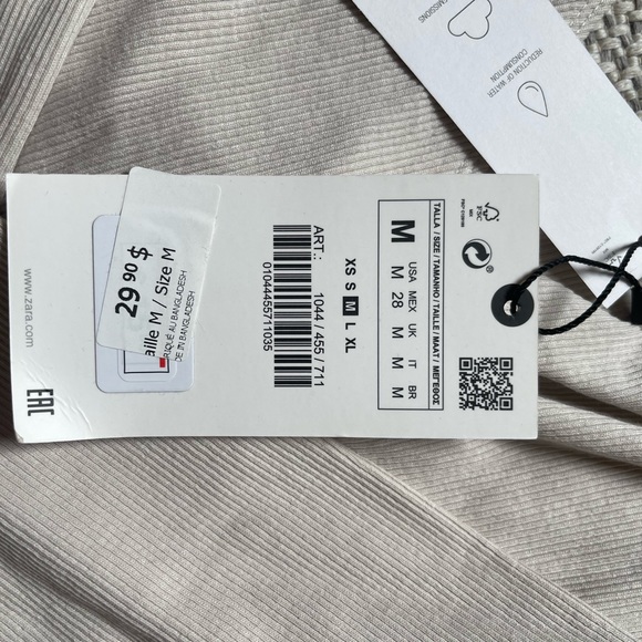 Zara Ribbed Surplice Top - NWT - Picture 6 of 7